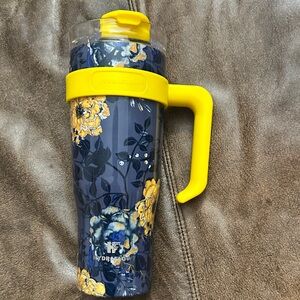 Large Hydraflow Blue and Yellow Floral Mug